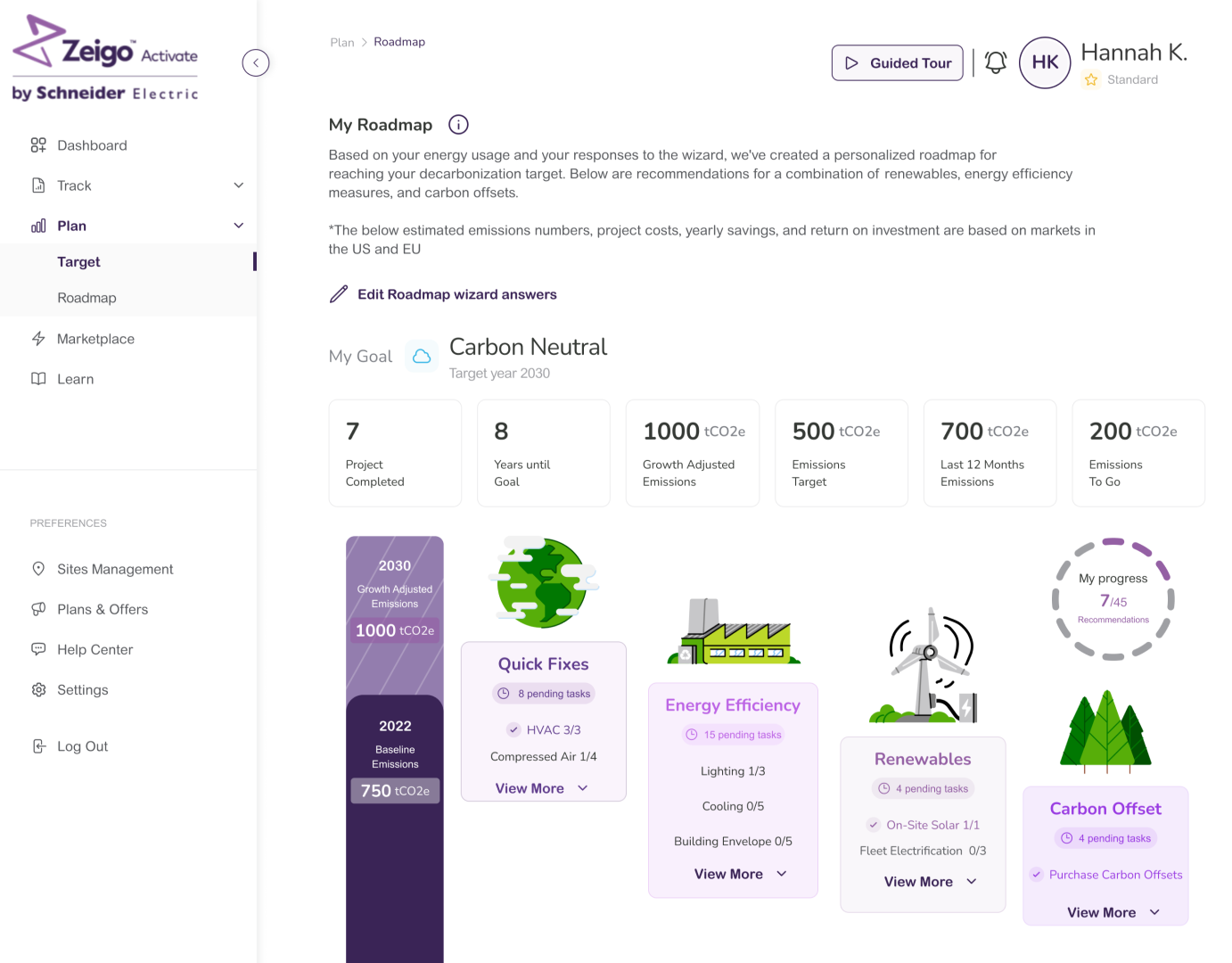 Renewable Energy Developers | Zeigo Sustainability Software Our decarbonization solutions include customized decarbonization roadmaps.